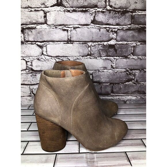 Jeffrey Campbell Hanger Gray Taupe Leather Booties Heels Boots Women Sz 9M US/40 - Picture 7 of 16